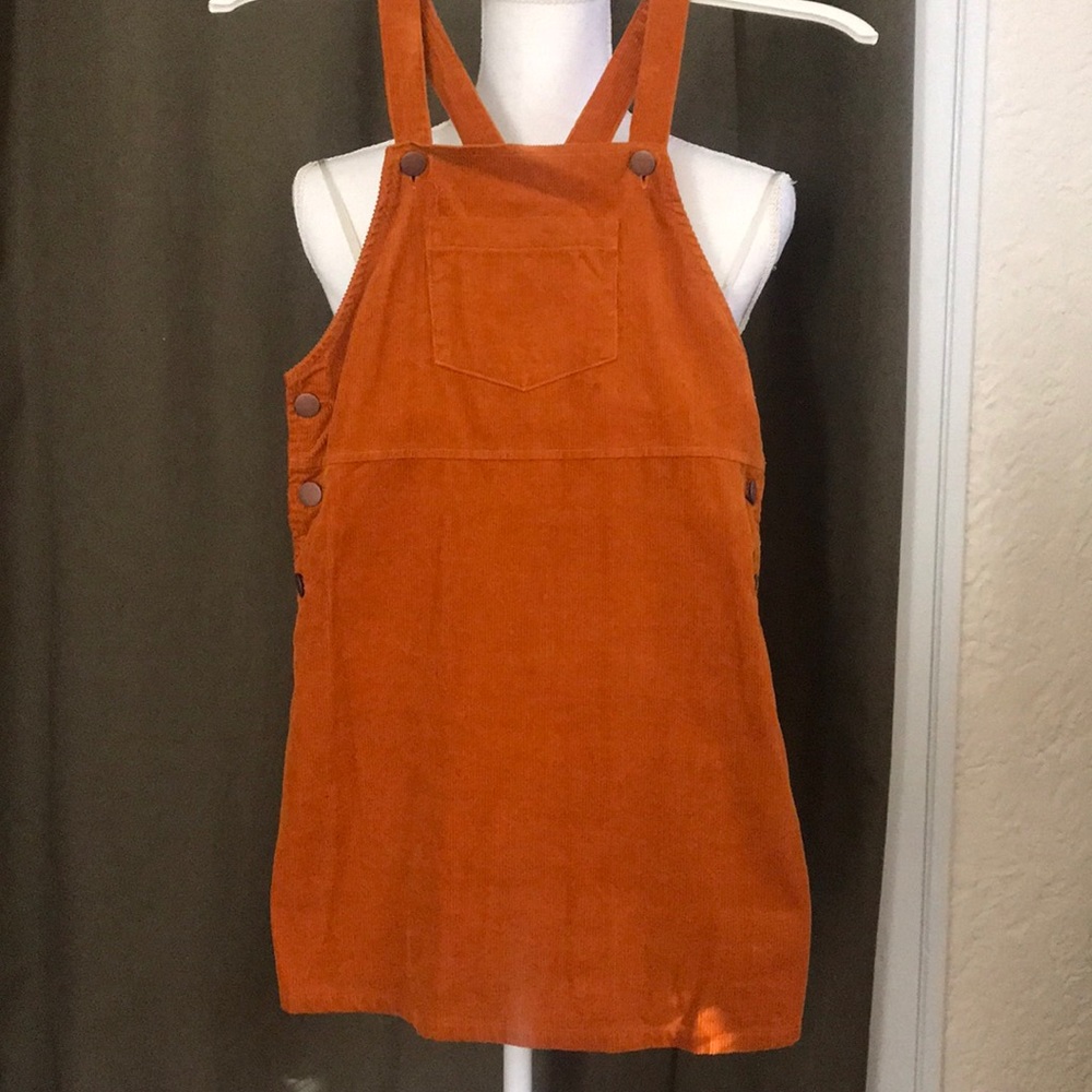 Orange corduroy dress